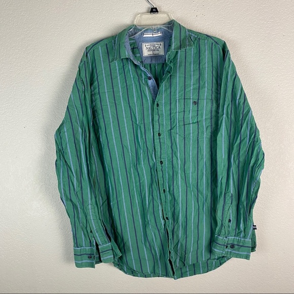 Nautica Button Up Vintage Shirt Size Large - Picture 1 of 7